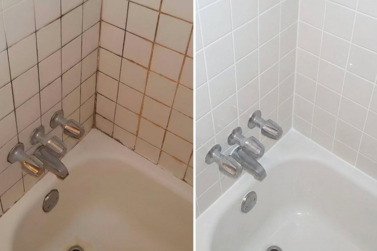 Before and after comparison - mold completely removed
